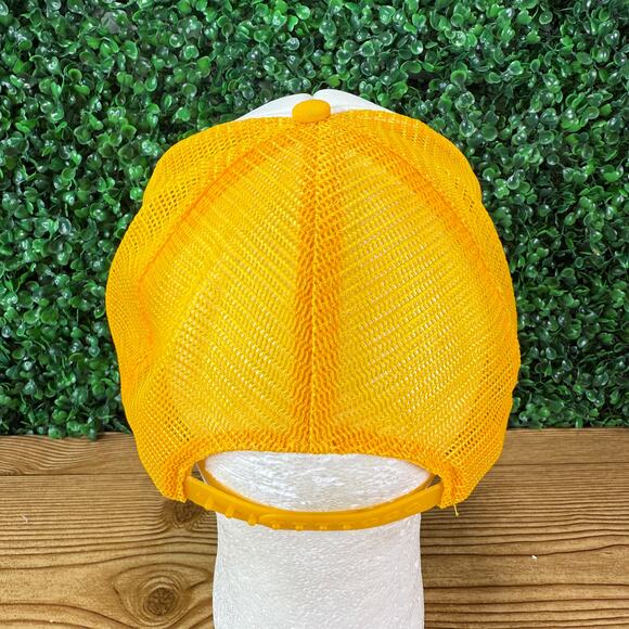 Vintage BC Football 80s Foam Trucker Hat Adult Yellow Snapback Cap FunkAP Taiwan - Picture 4 of 7